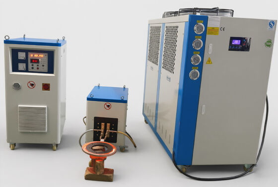 100KHZ-400KHZ IGBT Induction heater machine with industrial chiller for Heat treatment metal accessories